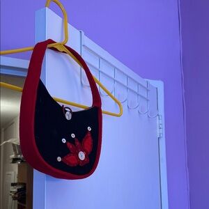 Red and Black Beaded Fun Small Handbag